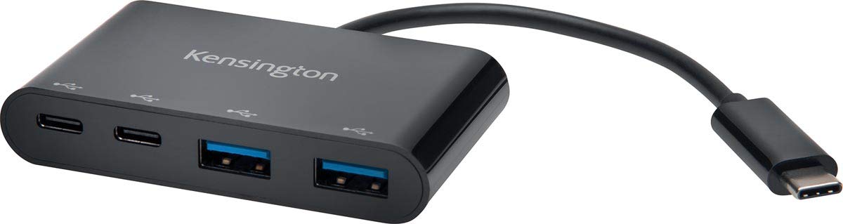 Kensington USB-C 4-Port Hub, Transfer Speeds up to 5 Gbps - Plug and Play Installation, Dell, Windows, Macbook USB Adaptor, K39124EU