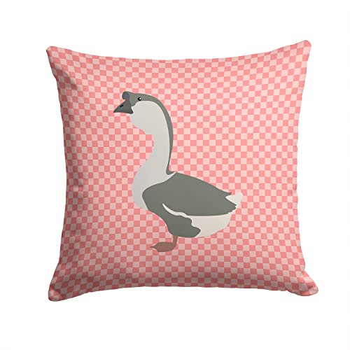 Caroline's Treasures BB7899PW1414 African Goose Pink Check Fabric Decorative Pi…