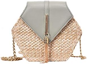 Fashion Women Shoulder Bag Retro Fringed Woven Crossbody Bag Leather Prismatic Stitching Chain Clutch Bags Purse Bucket Bag Diagonal Package