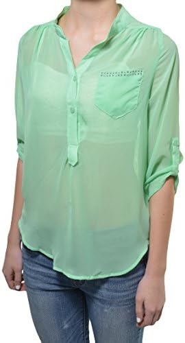 Penelope Plus Size Lace Back Drop Tail Blouse (Mint, 1X)