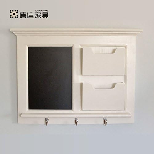 LDP-Wall-mounted solid wood bulkhead retro hang with small chalkboard key rack shelf rack Hook message boards, the picture's color