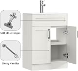 BELOFAY 500mm Floor Standing Vanity Unit with Basin Crawley White view 6