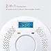 Combination Photoelectric Smoke Detector and Carbon Monoxide Detector Alarm Digital Display, Protect Your Home from Fire and Gas Leaks 2 Pack
