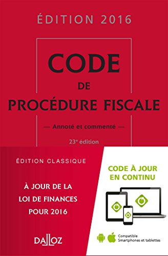 Code de procédure fiscale 2016