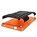 Windrew Hybrid Heavy Duty Armor Protection Cover [Anti Slip] [Built-In Kickstand] Skin Case For Amazon Fire 7 5th Generation 2015 Release Tablet + Screen Protector and Stylus Pen (Orange)
