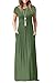VIISHOW Women's Short Sleeve Loose Plain Maxi Dresses Casual Long Dresses Maternity Dresses with Pockets（Army Green,X-Large）