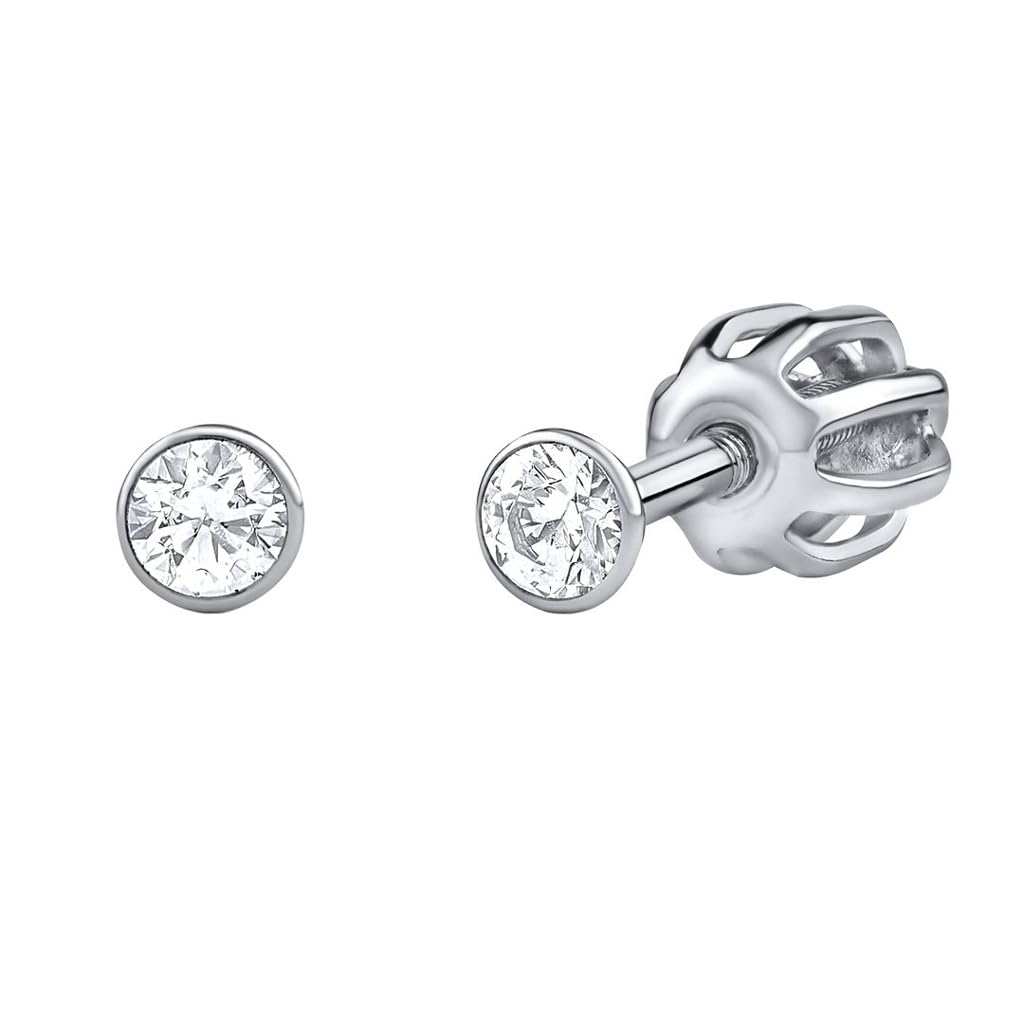 SILVEGO - SILVEGO706025W - Women 925 Sterling Silver Earrings with Swarovski Zirconia 2,5 mm