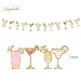 NICROLANDEE Rose Gold Wedding Decorations Love Foil Balloon Banner Paper Fans Dusty Rose Tissue Poms Glitter Champagne Glasses Garland Tassel for Bridal Shower, Engagement, Birthday Party