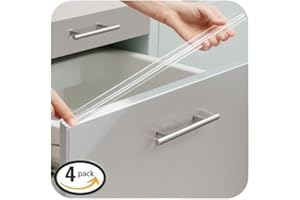 ENJAYA Cabinet Protectors for Kitchen Cabinets, Cabinet Door Protector Trash Drawer Protector Edge Guard, Plastic Slip on Protectors for Cabinets– 3/4" Thick, 18" Length