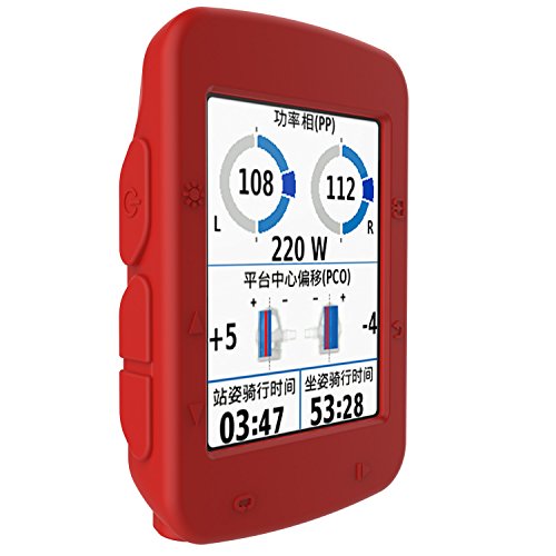 DOMESKIN Suitable for Garmin Edge 520 Silicone Protective Cover GPS Bicycle Computer Accessories Anti-Fall Shell Case Red