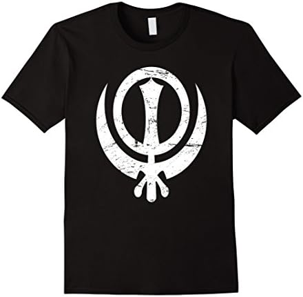 Mens Distressed Khanda Sikh T-Shirt XL Black
