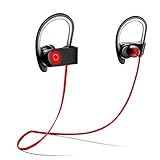 Bluetooth Headphones, Sunmy Wireless Headphones Bluetooth 4.1 Earbud Headphones Noise Cancelling Earbuds Sports Sweatproof Headphones Built-in Mic Red