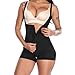 MISS MOLY Seamless Latex Bodysuit Body Shaper Open Bust Shapewear Slimmer Firm Control Body Briefer(Black/Beige) (M/US Size 10-12, Latex Bodysuits Black)