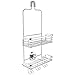 Vidan Home Solutions Modern Hanging Shower Caddy | Stainless Steel Rustproof | 2 Tiers of Shelves - 3 Hooks | Includes Superior Suction Cup