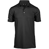 Element Classic 3-Button Mens Moisture Wicking Golf Polo Shirt Subtle Textured Stripe Design
