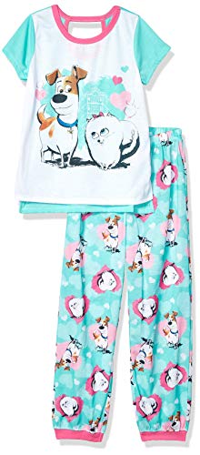 AME Sleepwear Girls' Little Secret Life of Pets 2-Piece Pajama Set, Puppy Love, 4