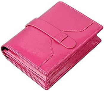 Women's Genuine Leather Slim Card Case Wallet Credit Card Holder Purse (Rose Pink)
