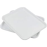 Nesmilers Plastic Fast Food Trays, Cafeteria Trays, 4 Pack Serving Trays (White)