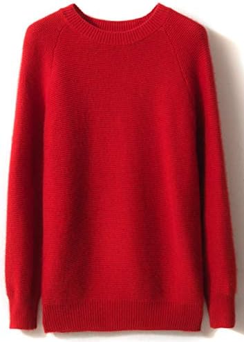 LONGMING Women's Winter Cashmere Knitted Crewneck Long Sleeve Warm Wool Pullover Sweater
