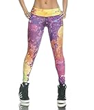 Fiber Colombian Activewear Printed Leggings with Designs Gym Workout Tights
