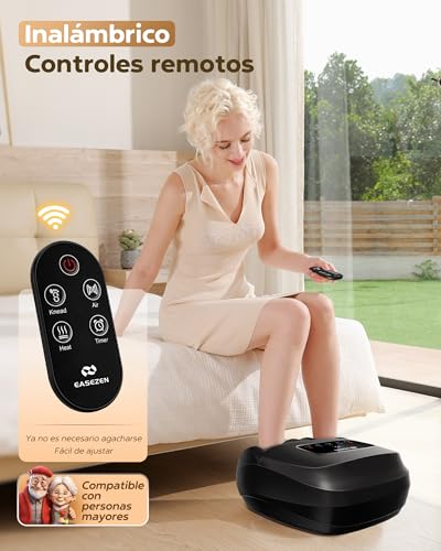 EaseZen Shiatsu Foot Massager with Heat, Foot Massager for Relaxation with Remote Control and LCD Display, Perfect Gift for Them/Them/Mother/Parents, Suitable up to Size 48