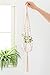 Mkono Small Macrame Hanging Planter with Ceramic Plant Pot 25 Inch