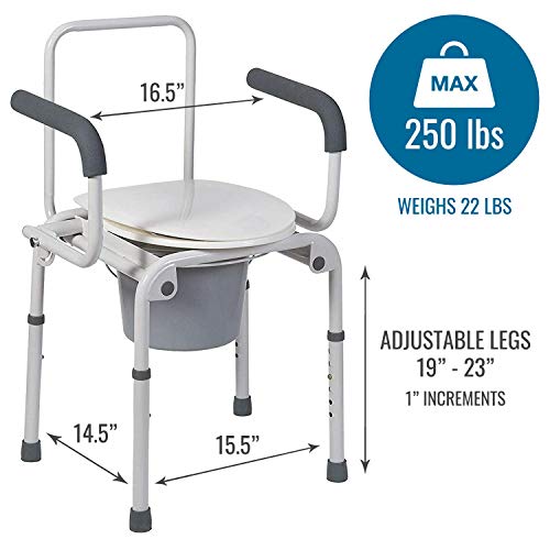 DMI Portable Toilet for Adults, Deluxe Commode For The Elderly, FSA HSA