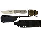 ESEE Knives 4 Plain Edge Fixed Blade Knife & Kydex Sheath, Desert Tan, MOLLE Back ESEE-4P-DT-MB