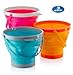 Large Foldable Pail Bucket Set of 3 Collapsible Buckets Multi-Purpose for Beach, Camping Gear Water and Food Jug, Dog Bowls, Cats, Dogs and Puppys, Camping and Fishing Tub (1.5 Gallons / 5 Liters)