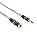 [2-Pack]3.5mm Headphone Extension Cable 0.9M,CableCreation 3 Feet 3.5mm Male to Female Stereo Audio Extension Cable Adapter with Gold Plated Connector,Black and White