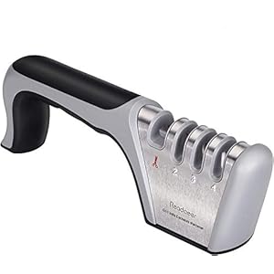 Readaeer Mes scherper, 4 niveaus messenslijper en speciale scharenslijper, wolfraamstalen lemmet, diamant en keramiek…