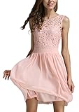 Xuerry Women Sleeveless Bodycon Lace Chiffon Cocktail Party Prom Dresses