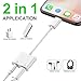 YouFu Iphone 8 adapter dongle headphone adapter 2A fast charging. Headphone splitter Supports the latest IOS systems. Charging and listening to music at the same time (no microphone function) (white)