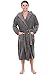 Alexander Del Rossa Mens Turkish Terry Cloth Robe, Thick Hooded Bathrobe, Large XL Steel Grey (A0105STLXL)