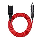 SPARKING 10FT Cigarette Lighter Extension Cord 10FT- Replacement Male Plug to Female Socket 16AWG Cigar Lighter Extender Cable With LED Lights,Fuse 15A