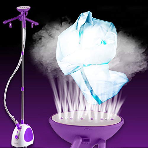 PowCube Garment Steamer with Standing Hanger 1L Water Tank 2 Level Steam Adjustment, Purple&White