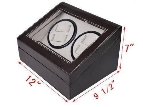 Generic ion 4+6 Display Box Black Brown ion 4+ Storage Case age Leather Automatic Watch W Rotation 4+6 r Autom Watch Winder Automati