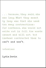Can't and Won't: Stories