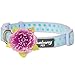 Blueberry Pet Dog Collar - Adjustable Flocking Puppy Collar with Silk Flower, Polka Dot in Pastel Purple, Medium 14.5