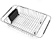 Sink Dish Drying Rack with Silverware Drying Storage Holder, in Sink or on Countertop Dish Drainer, Adjustable Bar Drying Basket, Rust resistant Stainless Steel