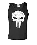 DISTRESSED PUNISHER SKULL mercenary liberty - Mens Tank Top