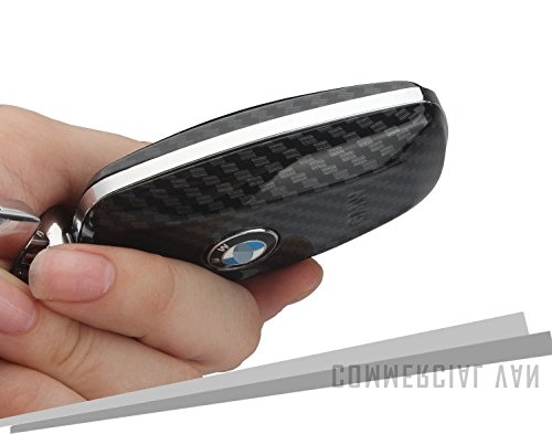Key Fob Shell BMW Smart Key FOB Silicone Case Cover Protector Holder Car Flip Remote Key Shell Case Cover Case Keyless Entry Remote (Just empty key shell, No Chips Inside) 3 Buttons (Black) - Thumbnail 3