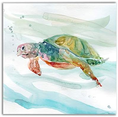 WEXFORD HOMETurtle Tropics II Gallery Wrapped Canvas Wall Art, 16x16,