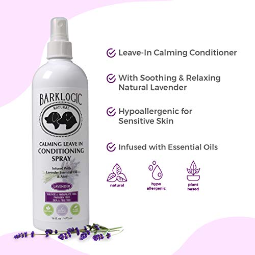 BarkLogic Leave in Conditioning Hair Detangling Spray Conditioner, 16oz