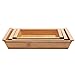 MyGift Natural Bamboo Nesting Small Serving Tray with Handles, Wooden Decorative Trays, Set of 3
