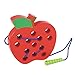 Lewo Wooden Lacing Big Apple Toy Threading Montessori Learning Early Development Baby Toy Puzzles Travel Game Educational Toys for Toddlers Kids (Apple)