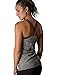 icyzone Women Workout Yoga Spaghetti Strap Racerback Tank Top with Built in Bra (L, Grey Melange)