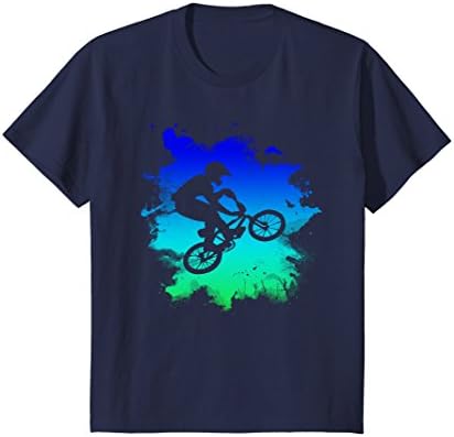 Kids BMX Bike T-Shirt For Riders 10 Navy
