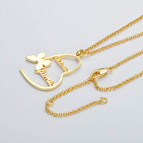 BAUMA Personalized Name Necklace 925 Sterling Silver Pendant Customized Custom for Women Mother (Style 4)