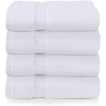 Utopia Towels Luxury Hotel and Spa Soft Bath Towels, 100% Combed Cotton Towels, 4 Pack, White